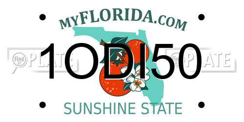1ODI50 Florida License Plate