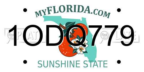 1ODQ779 Florida License Plate