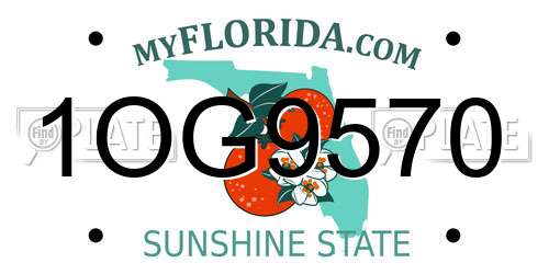 1OG9570 Florida License Plate