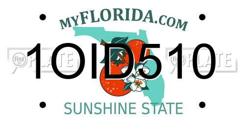 1OID510 Florida License Plate