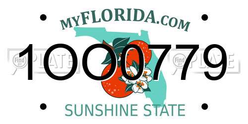 1OO0779 Florida License Plate