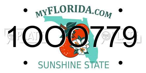 1OOO779 Florida License Plate