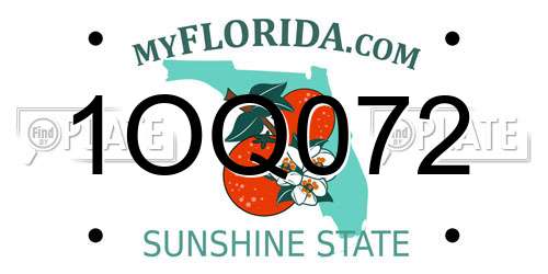 1OQ072 Florida License Plate