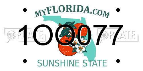 1OQ077 Florida License Plate