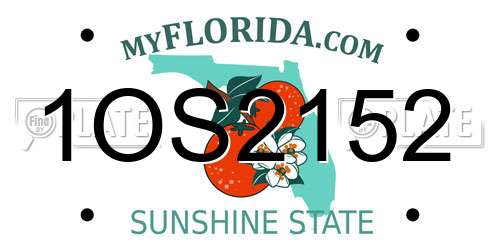 1OS2152 Florida License Plate