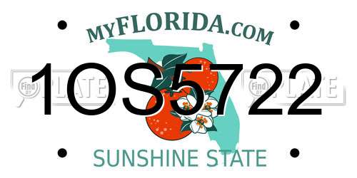1OS5722 Florida License Plate