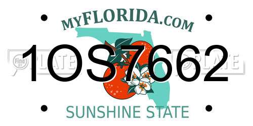 1OS7662 Florida License Plate
