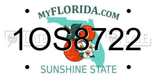 1OS8722 Florida License Plate