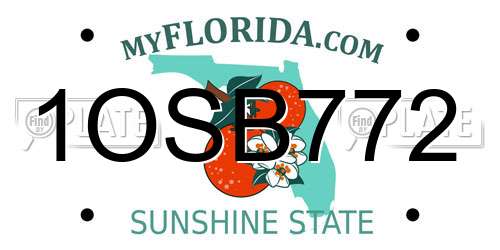1OSB772 Florida License Plate