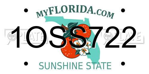1OSS722 Florida License Plate