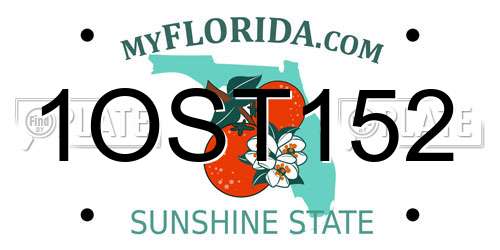 1OST152 Florida License Plate