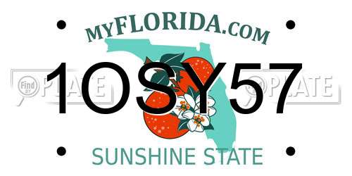1OSY57 Florida License Plate