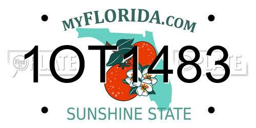 1OT1483 Florida License Plate