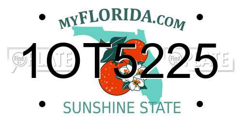 1OT5225 Florida License Plate