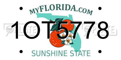 1OT5778 Florida License Plate