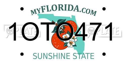 1OTO471 Florida License Plate