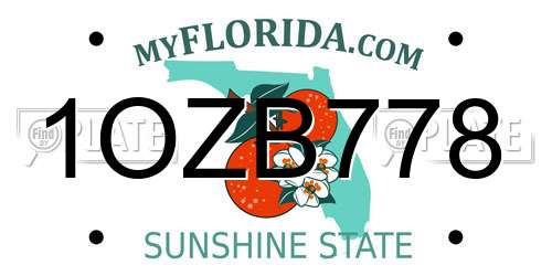 1OZB778 Florida License Plate