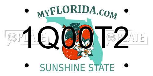 1Q00T2 Florida License Plate