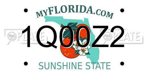 1Q00Z2 Florida License Plate