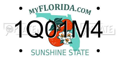 1Q01M4 Florida License Plate