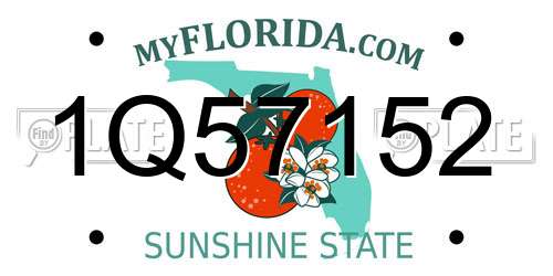 1Q57152 Florida License Plate