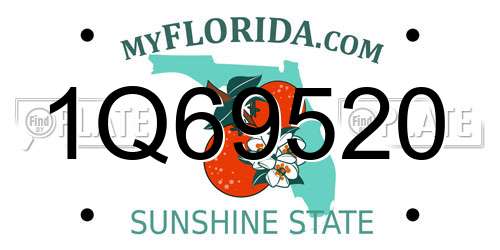 1Q69520 Florida License Plate