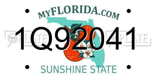 1Q92041 Florida License Plate