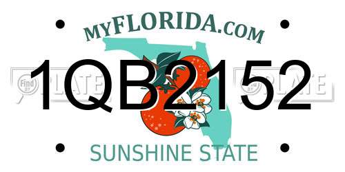 1QB2152 Florida License Plate