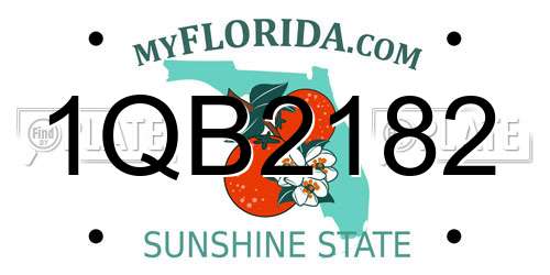 1QB2182 Florida License Plate