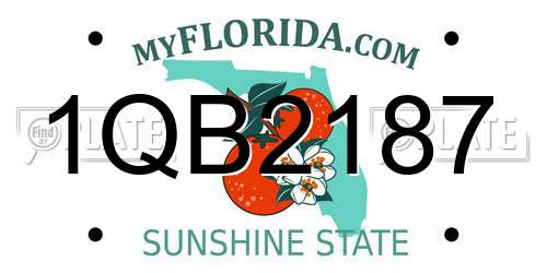 1QB2187 Florida License Plate