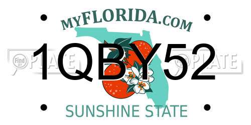 1QBY52 Florida License Plate