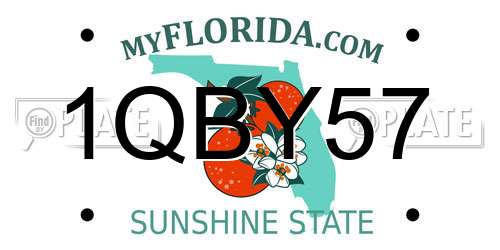 1QBY57 Florida License Plate
