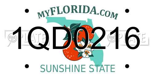 1QD0216 Florida License Plate