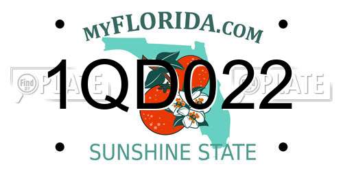 1QD022 Florida License Plate