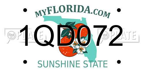 1QD072 Florida License Plate