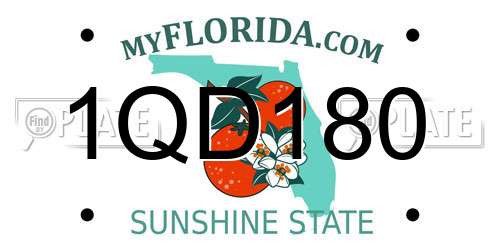 1QD180 Florida License Plate