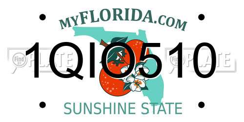 1QIO510 Florida License Plate