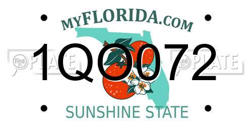 1QO072 Florida License Plate