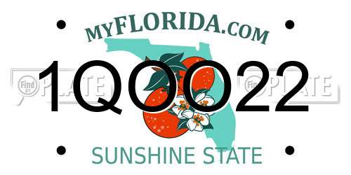 1QOO22 Florida License Plate