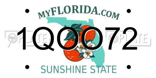 1QOO72 Florida License Plate