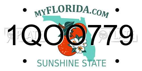 1QOO779 Florida License Plate