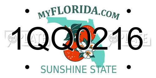 1QQ0216 Florida License Plate