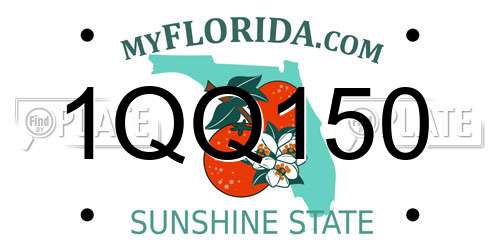 1QQ150 Florida License Plate