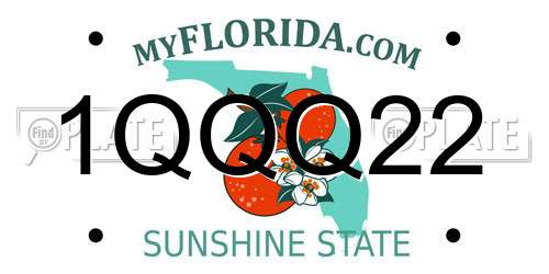 1QQQ22 Florida License Plate