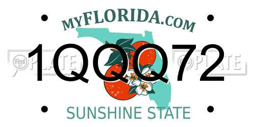 1QQQ72 Florida License Plate