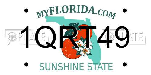 1QRT49 Florida License Plate