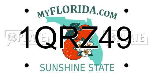 1QRZ49 Florida License Plate