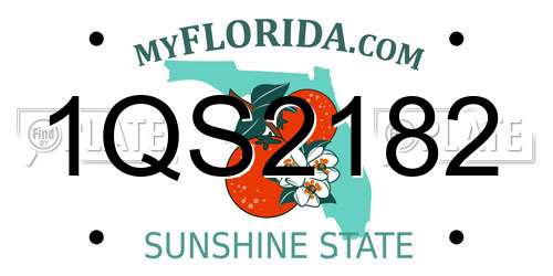 1QS2182 Florida License Plate