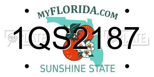 1QS2187 Florida License Plate