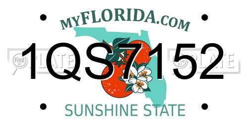 1QS7152 Florida License Plate